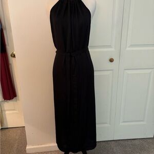 Elegant Navy Halter Maxi Dress